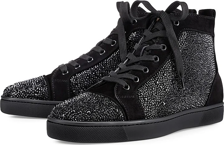 Men's Louis Strass High-Top Sneakers - Black - Size 6
