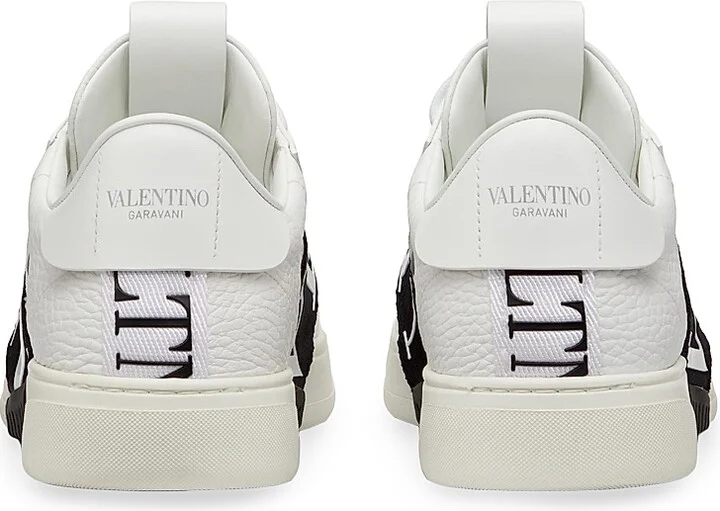Men's Low-Top Calfskin VL7N Sneakers With Bands - White Black - Size 8 - Image 3