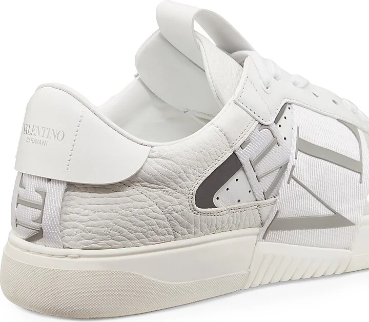 Men's Low-Top Calfskin VL7N Sneakers with Bands - White - Size 12.5 - Image 5