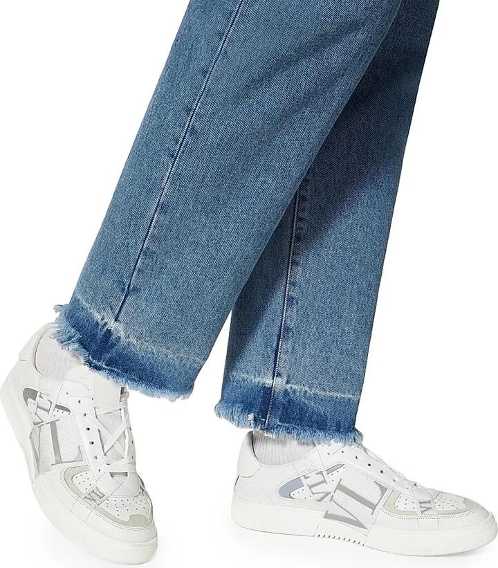 Men's Low-Top Calfskin VL7N Sneakers with Bands - White - Size 12.5 - Image 6