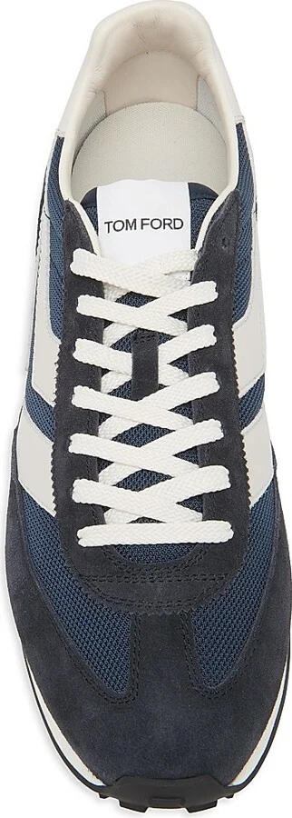 Men's Low-Top Lace-Up Sneakers - Dark Navy Amber - Size 10 - Image 4