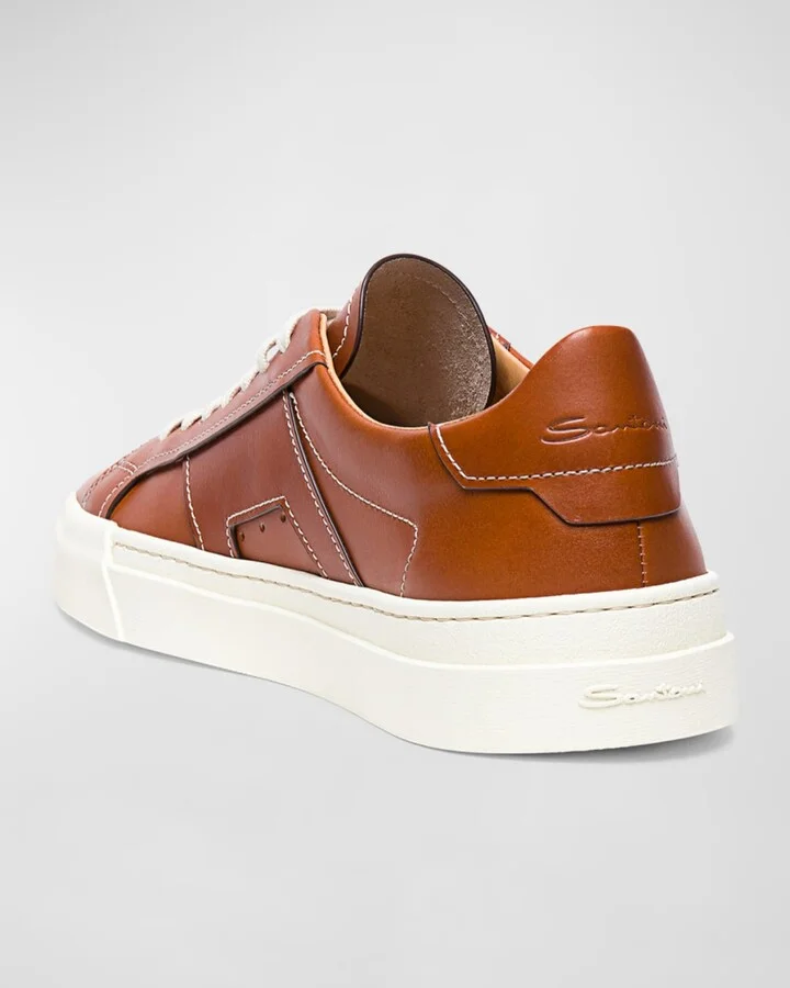 Men's Low-Top Leather Sneakers - Image 3