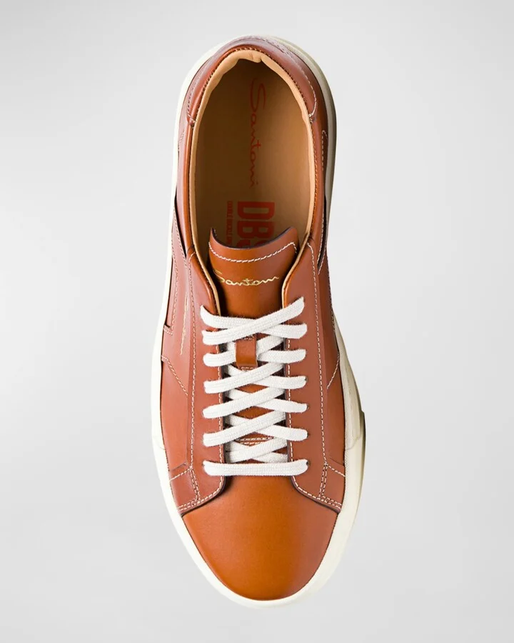 Men's Low-Top Leather Sneakers - Image 4