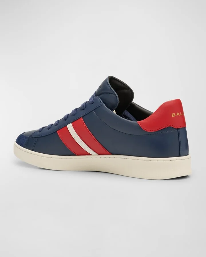 Men's Low-Top Leather Tennis Sneakers - Image 7