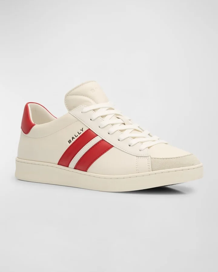Men's Low-Top Leather Tennis Sneakers - Image 2