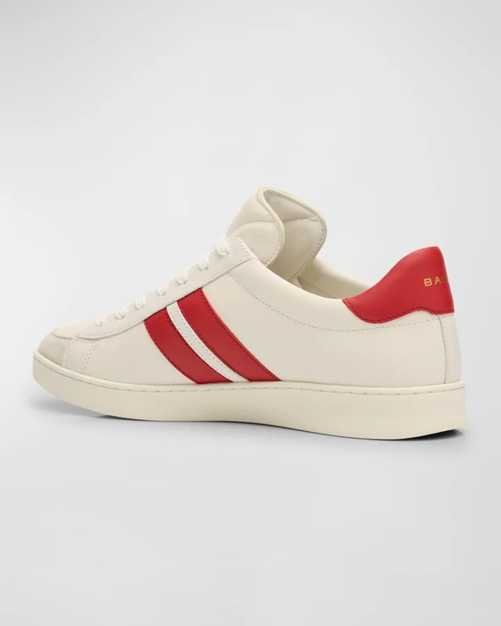 Men's Low-Top Leather Tennis Sneakers - Image 4