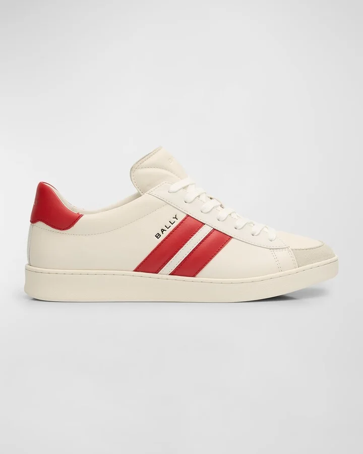 Men's Low-Top Leather Tennis Sneakers