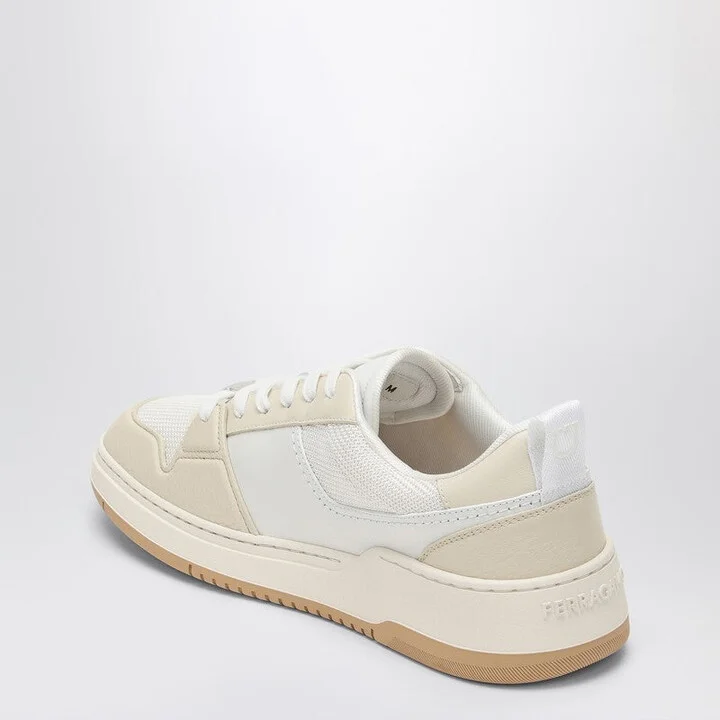 Men's Low White Leather Trainer - Image 2