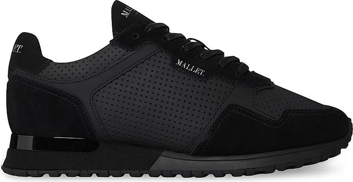 Men's Lowman Perforated Leather Sneakers - Black - Size 6