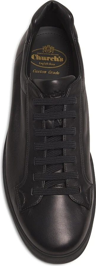 Men's Ludlow Dress Leather Low-Top Sneakers - Black - Size 10 - Image 4
