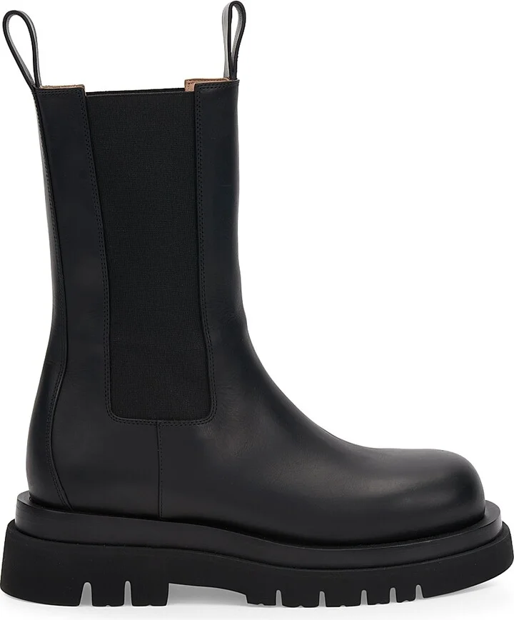 Men's Lug Leather Boots - Black - Size 10