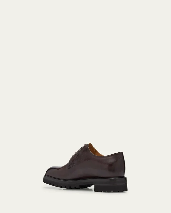 Men's Lug-Sole Calfskin Derby Shoes - Image 7
