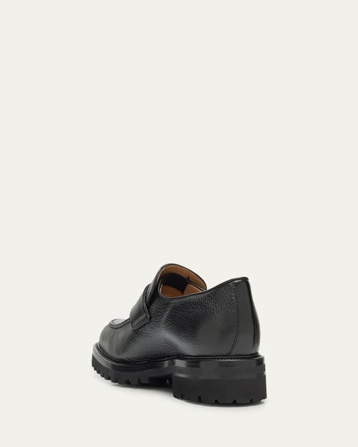 Men's Lug-Sole Deerskin Leather Loafers - Image 3