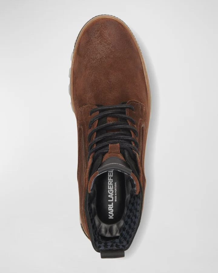 Men's Lug-Sole Suede Combat Boots - Image 2