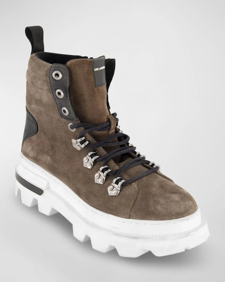 Men's Lug Sole Suede Hiking Boots - Image 2