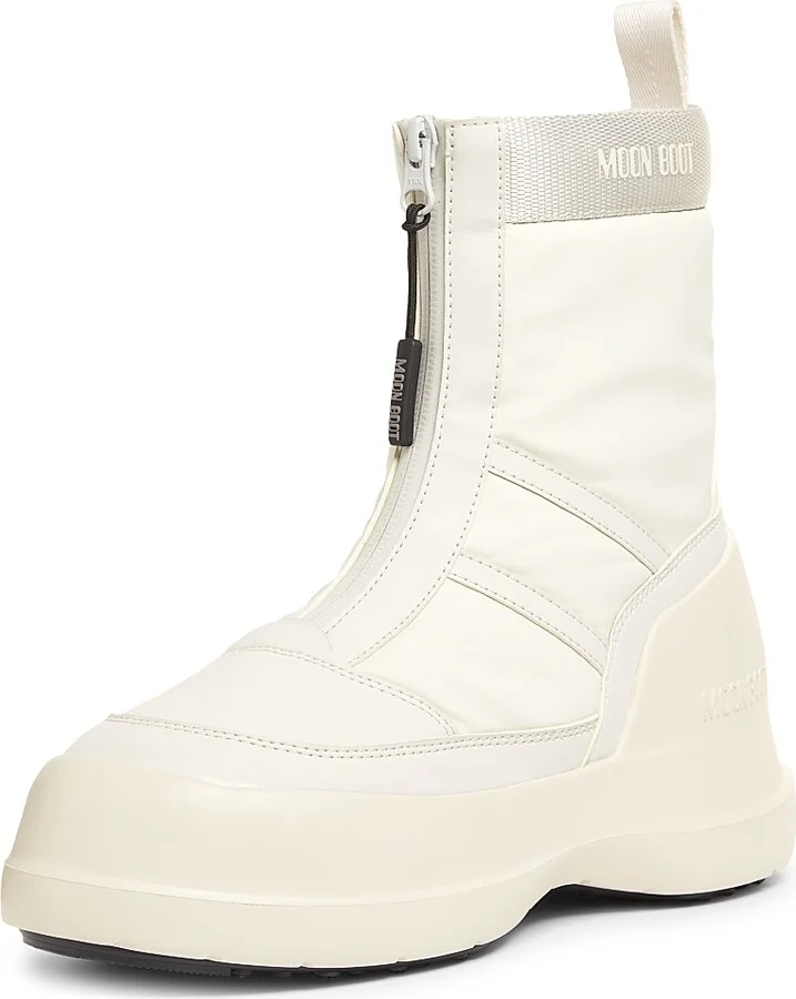 Men's Luna Zip-Front Mid-Top Boots - Cream - Size 4.5 - Image 2