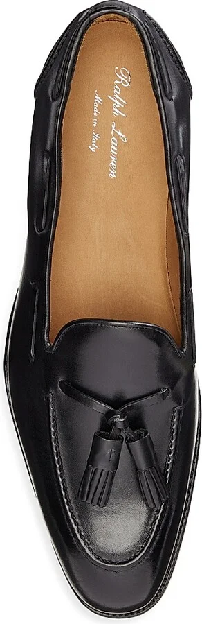 Men's Luther Tasseled Leather Loafers - Black - Size 10 - Image 4