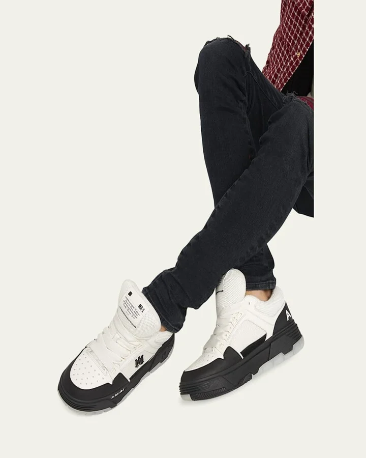 Men's MA-1 Chunky Leather Mid-Top Sneakers - Image 4