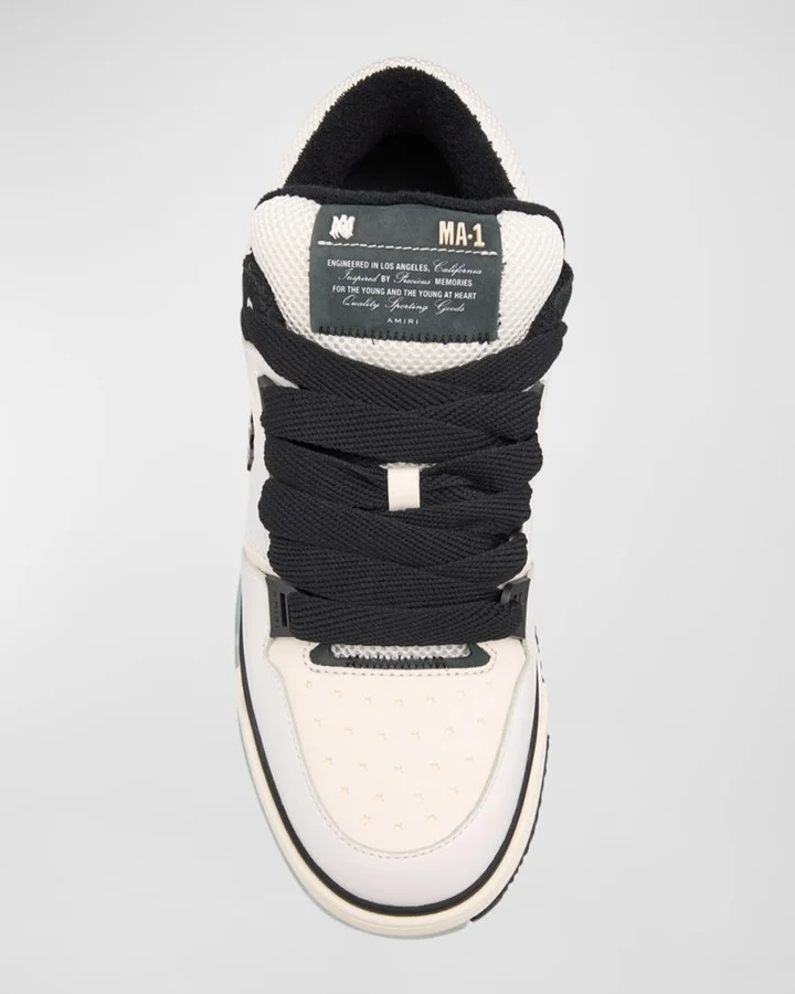 Men's MA-1 Leather & Mesh Low-Top Sneakers - Image 4