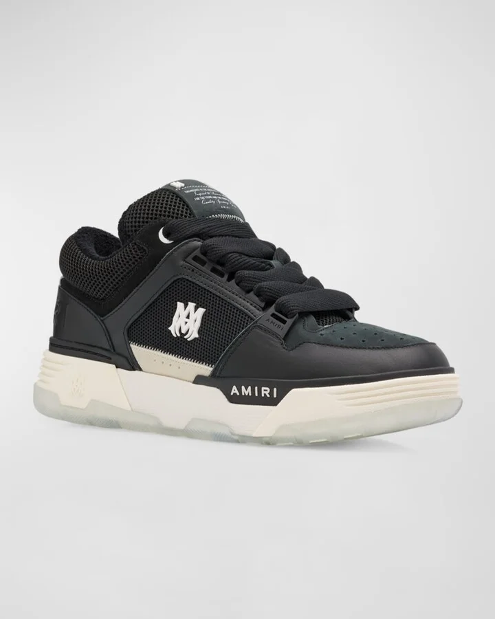 Men's MA-1 Leather & Mesh Low-Top Sneakers - Image 7