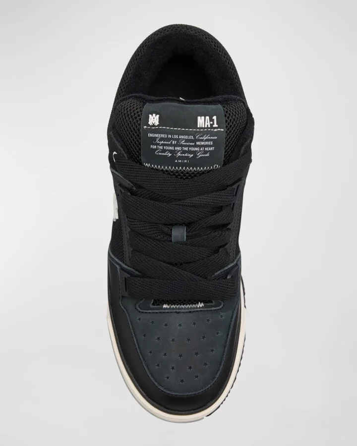 Men's MA-1 Leather & Mesh Low-Top Sneakers - Image 10