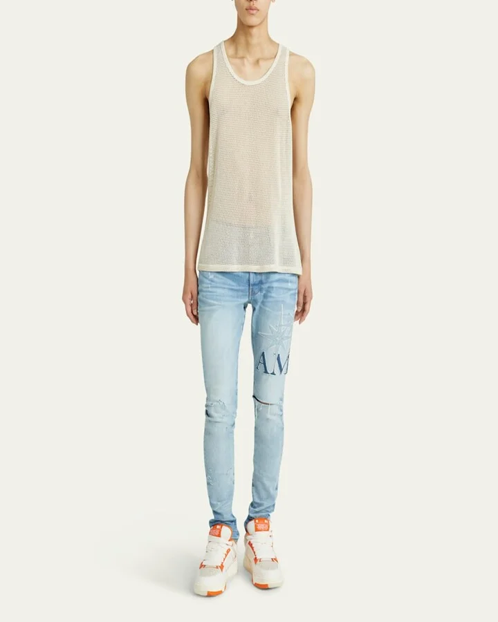 Men's MA-1 Leather & Mesh Low-Top Sneakers - Image 7
