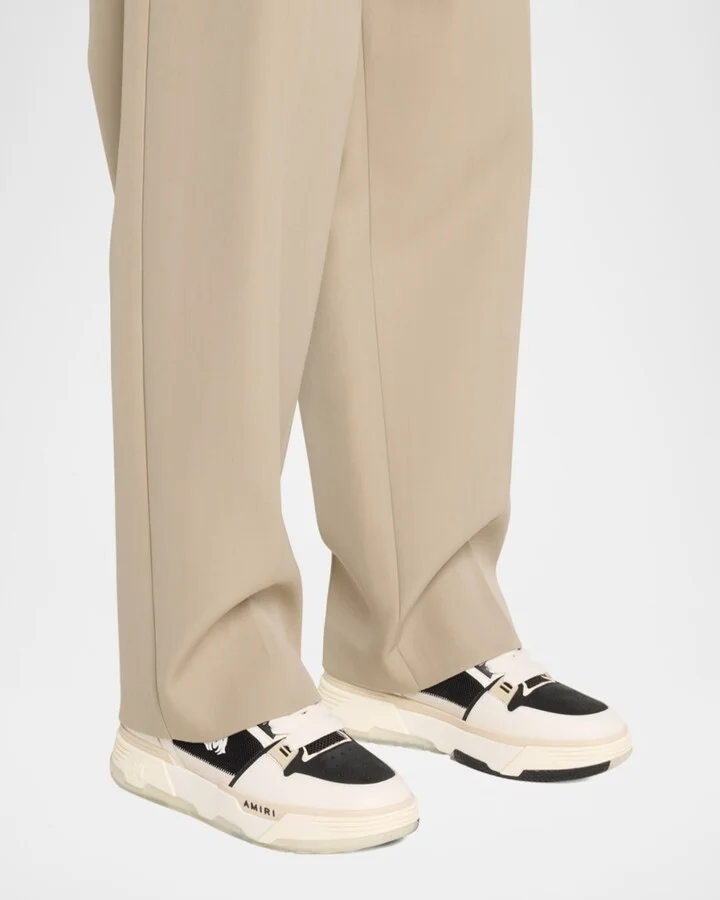 Men's MA-1 Leather & Mesh Low-Top Sneakers - Image 7