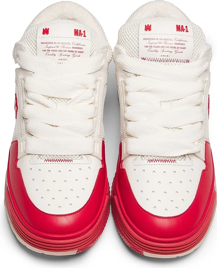 Men's MA-1 Leather Sneakers - Varsity Red - Size 15 - Image 4