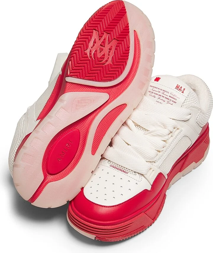 Men's MA-1 Leather Sneakers - Varsity Red - Size 15 - Image 5