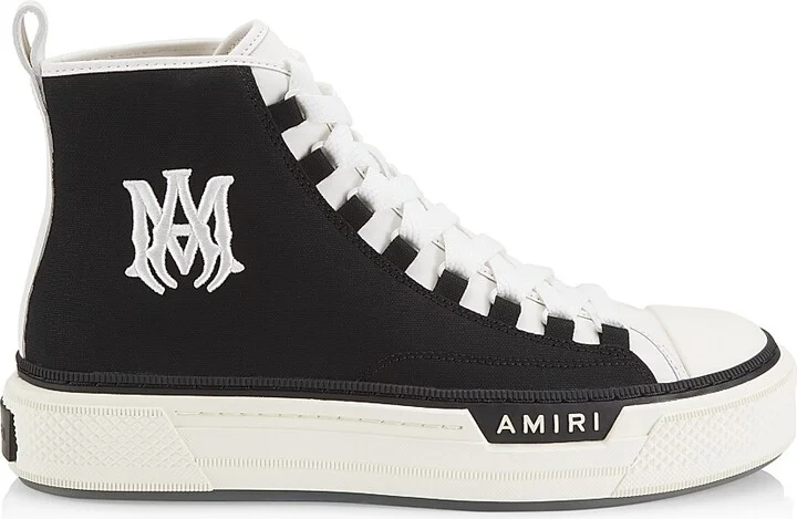 Men's MA Court High-Top Sneakers - Black White - Size 14