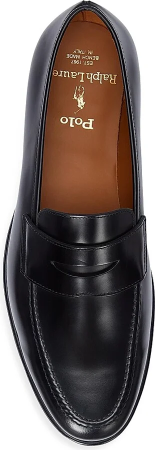 Men's Maestra Leather Penny Loafers - Black - Size 10 - Image 4