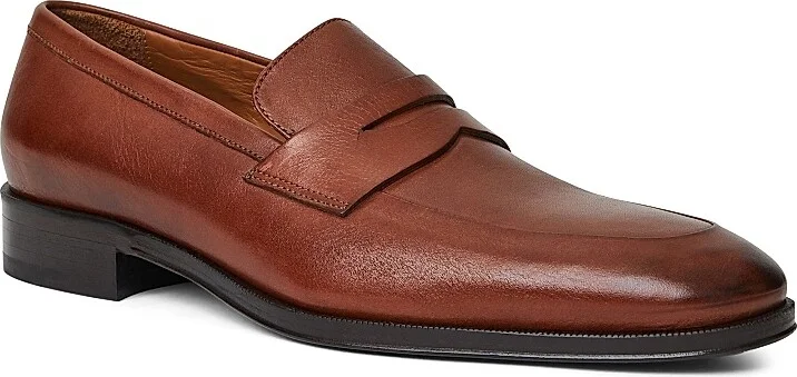 Men's Maioco Leather Penny Loafers - Cognac - Size 7.5 - Image 2