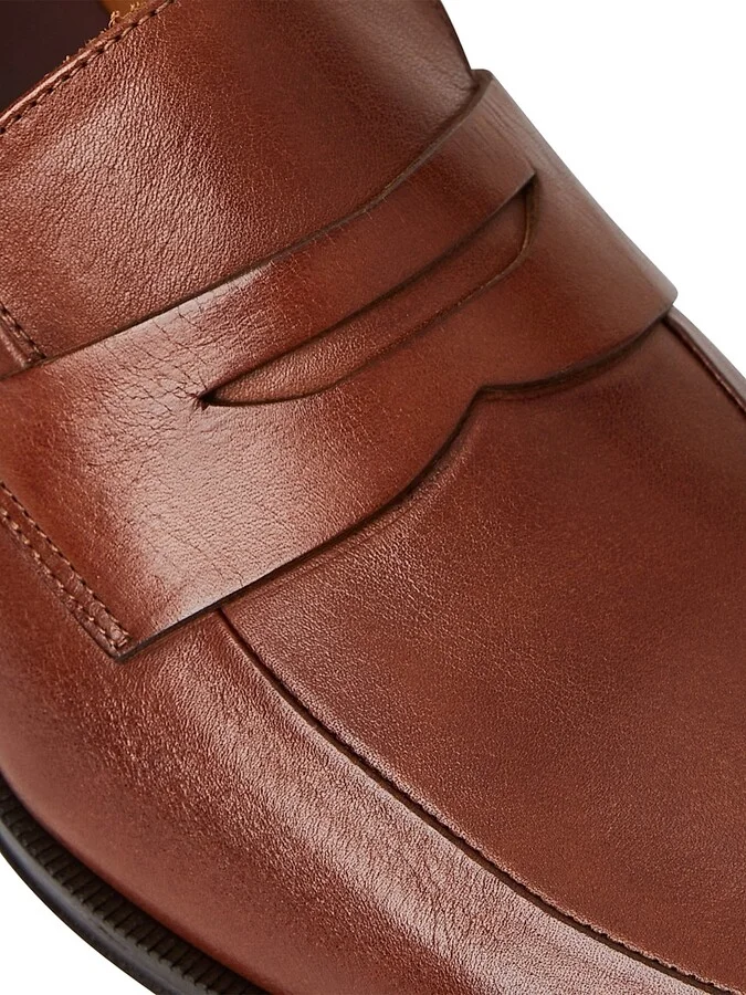 Men's Maioco Leather Penny Loafers - Cognac - Size 7.5 - Image 6
