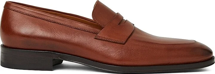 Men's Maioco Leather Penny Loafers - Cognac - Size 7.5