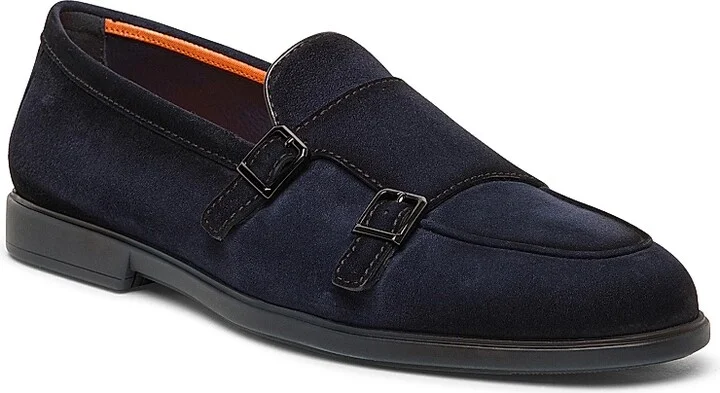 Men's Malibu Double-Buckle Suede Loafers - Blue - Size 6.5 - Image 2