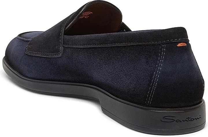 Men's Malibu Double-Buckle Suede Loafers - Blue - Size 6.5 - Image 4