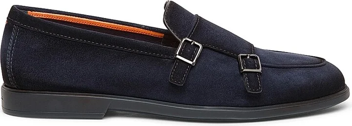 Men's Malibu Double-Buckle Suede Loafers - Blue - Size 6.5