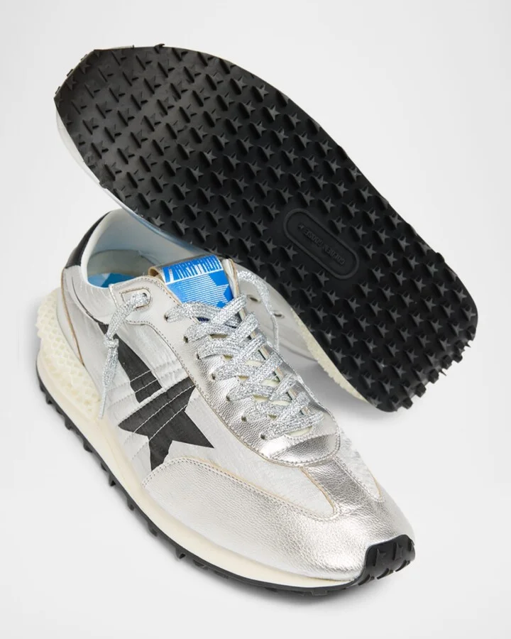 Men's Marathon Nylon and Leather Low-Top Sneakers - Image 2
