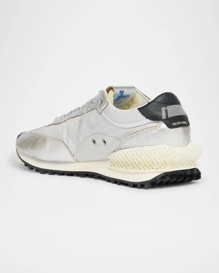 Men's Marathon Nylon and Leather Low-Top Sneakers - Image 4