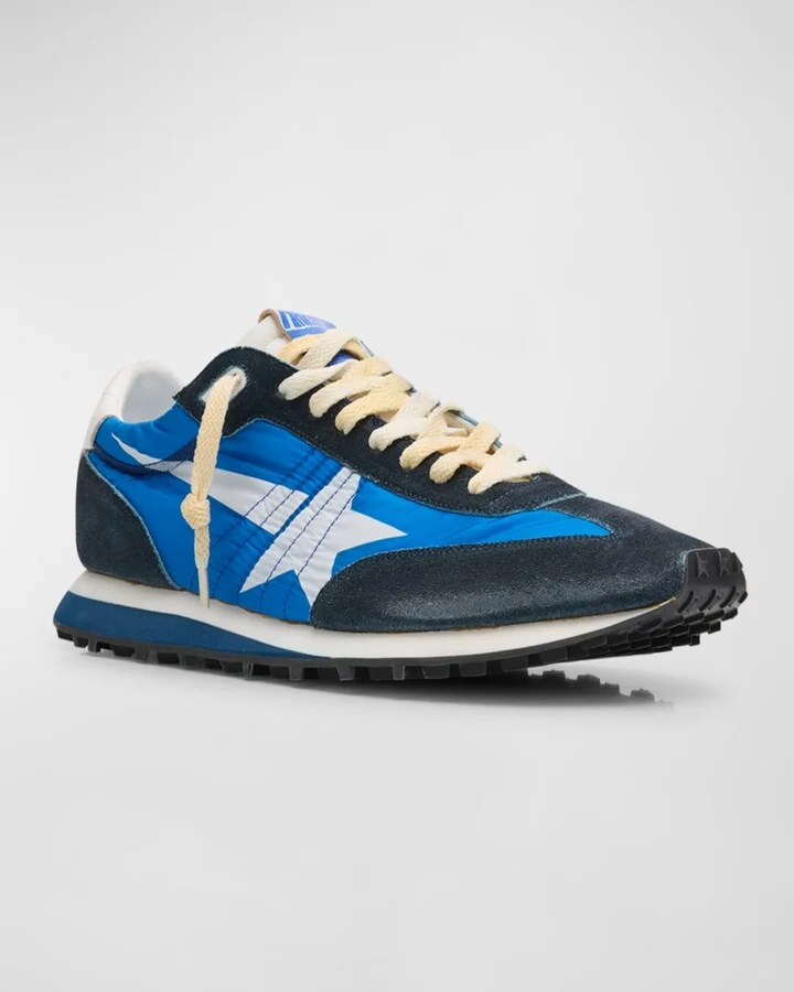 Men's Marathon Nylon and Suede Low-Top Sneakers - Image 3
