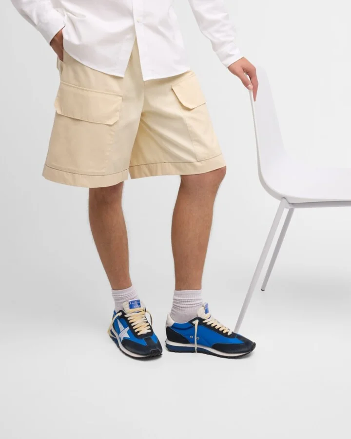 Men's Marathon Nylon and Suede Low-Top Sneakers - Image 4