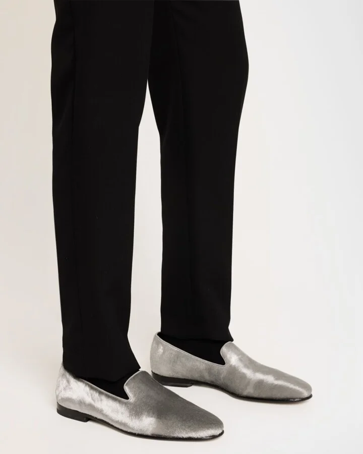 Men's Mario Silver Calf Hair Loafers - Image 2