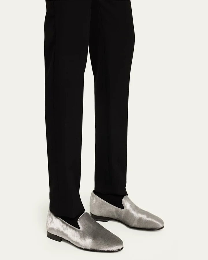 Men's Mario Silver Calf Hair Loafers - Image 3
