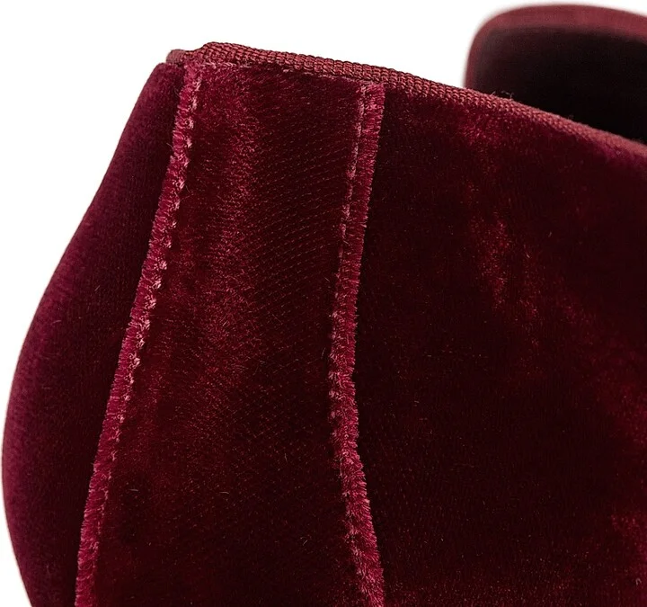 Men's Mario Velvet Loafers - Dark Red - Size 11 - Image 6