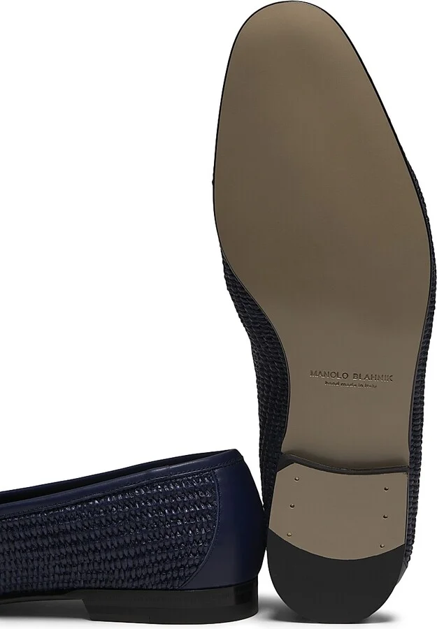 Men's Mario Woven Loafers - Navy - Size 7.5 - Image 6