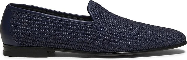Men's Mario Woven Loafers - Navy - Size 7.5