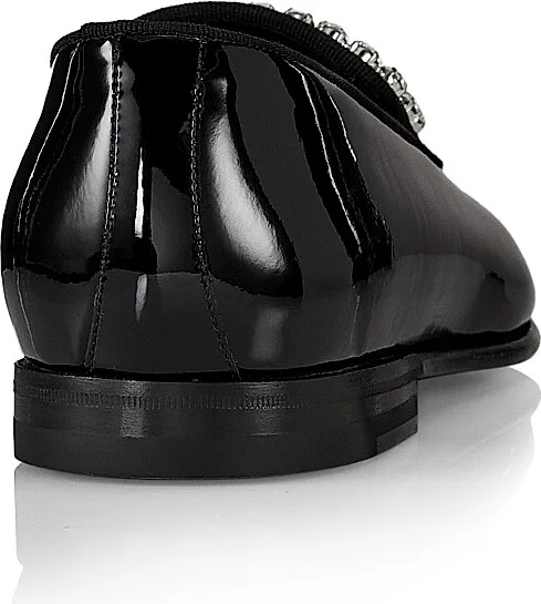 Men's Mariocc Crystal Buckle Patent Leather Loafers - Black - Size 8.5 - Image 3