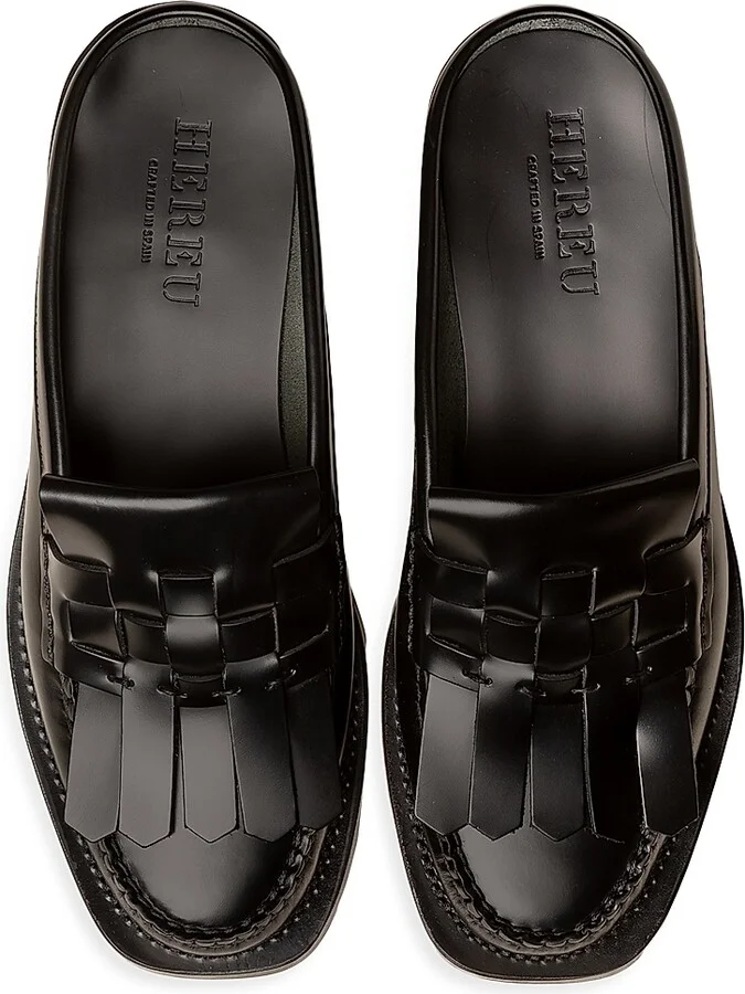 Men's Marti Leather Loafer-Style Mules - Black - Size 6 - Image 3