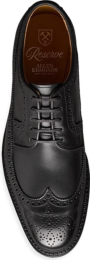 Men's Mason Brogue-Detail Leather Derbys - Black - Size 9 - Image 3