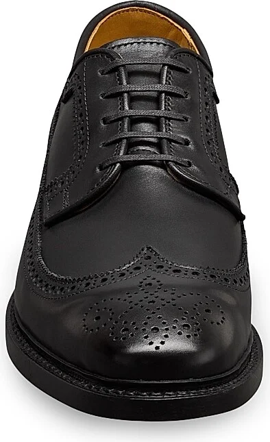 Men's Mason Brogue-Detail Leather Derbys - Black - Size 9 - Image 4